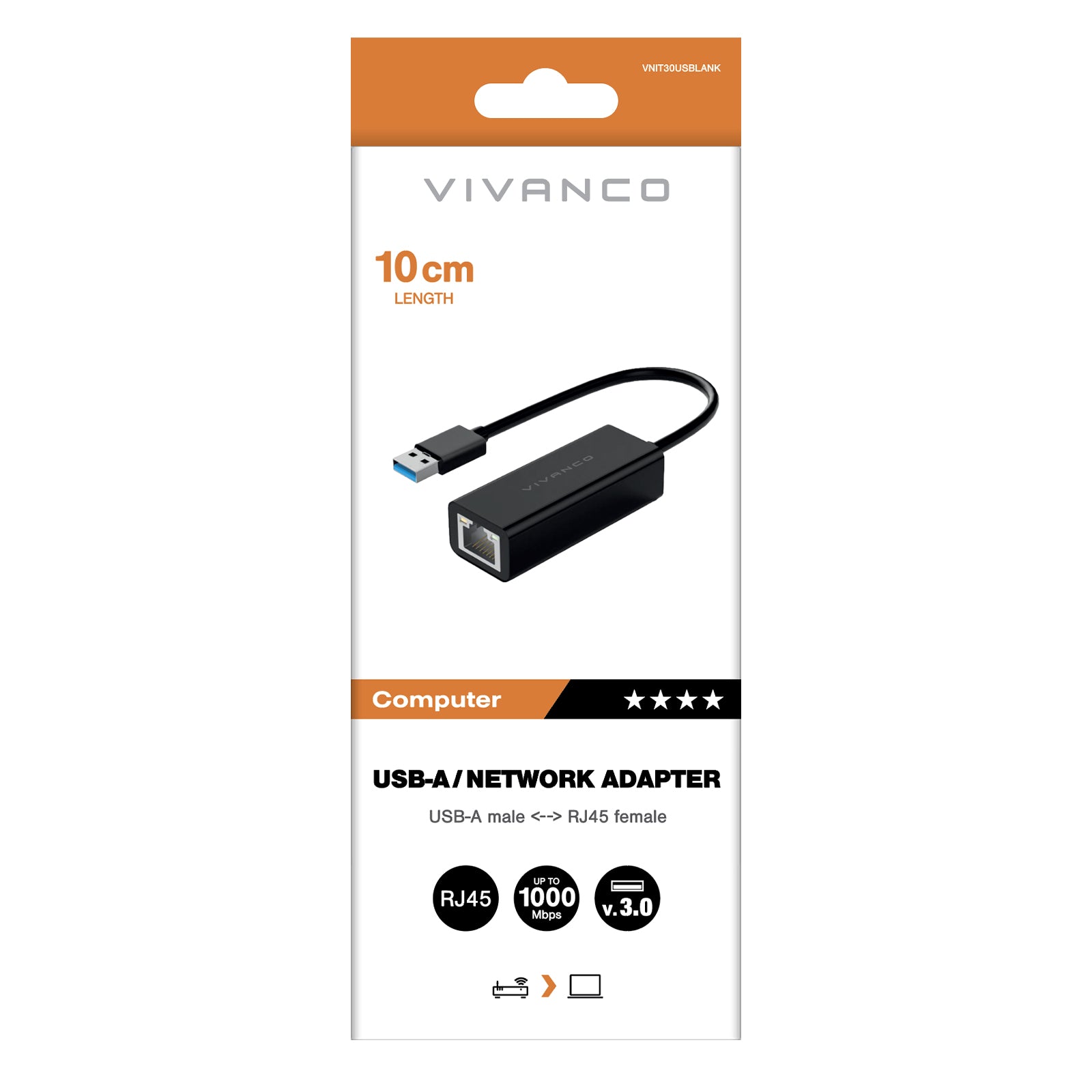 Adattatore lan USB-A 3.0 0,10m connessione veloce e stabile