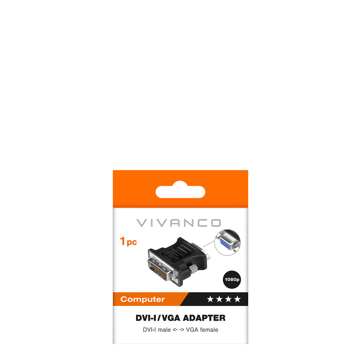 Adaptador macho a macho DVI-I/VGA compatible de alta calidad
