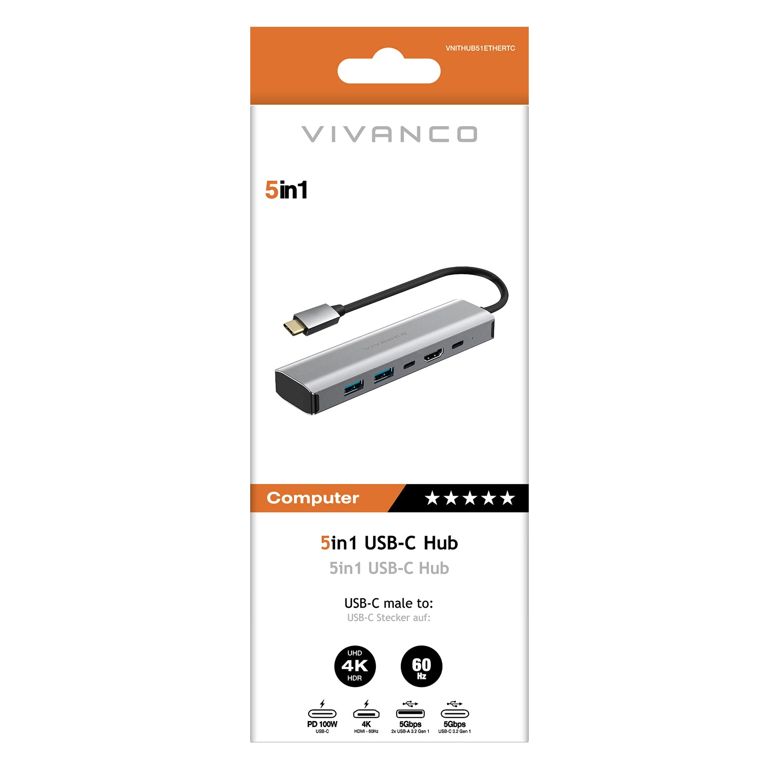 5in1 USB-C hub with HDMI 4k 60 Hz