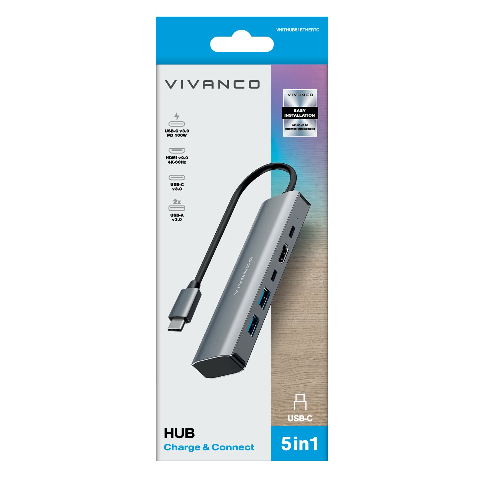HUB multiport 6 en 1 avec Ethernet et HDMI 4k