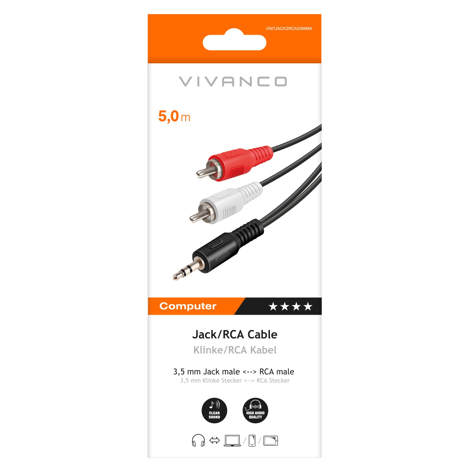 Cavo audio Jack 3,5mm/RCA