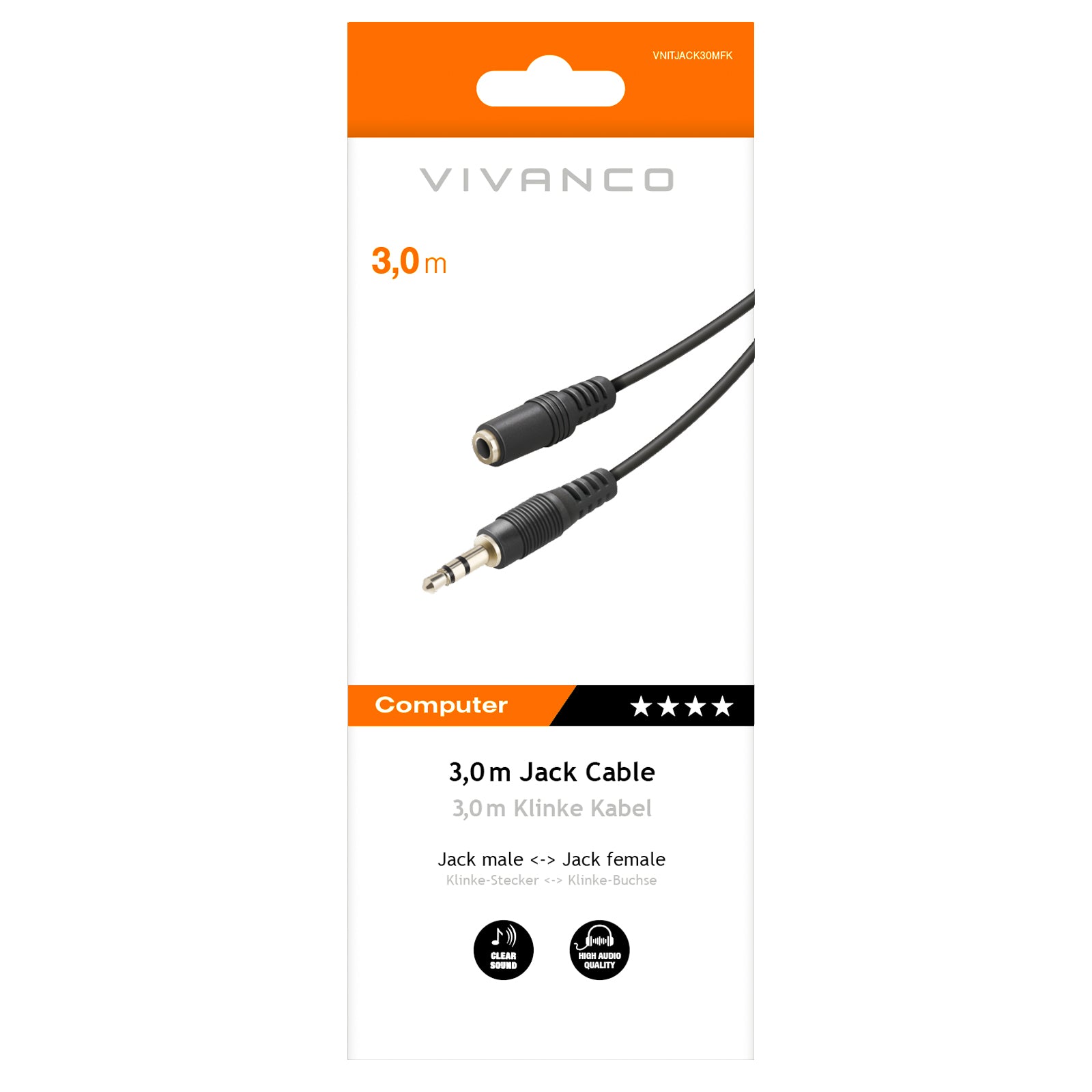 Cavo audio Jack 3,5mm, 3m,