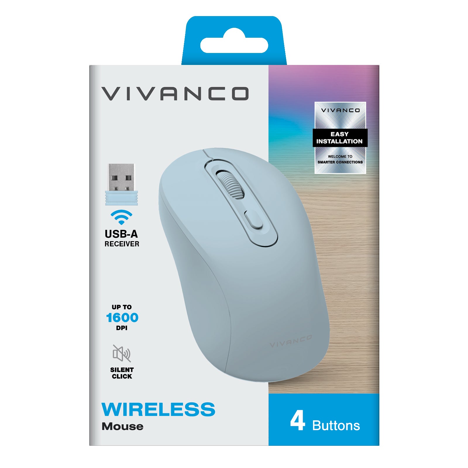 Mouse wireless con design ergonomico e clic silenzioso