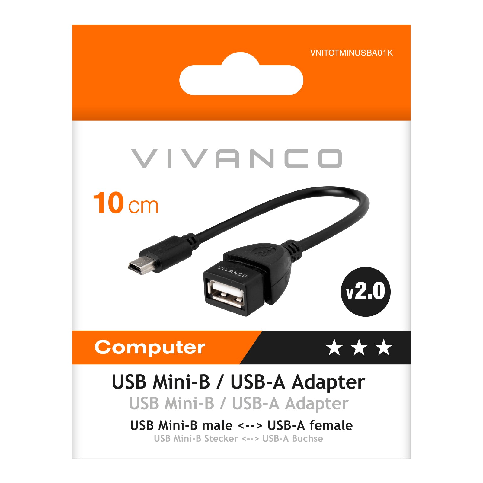Adattatore USB-B a USB-A 0,1m