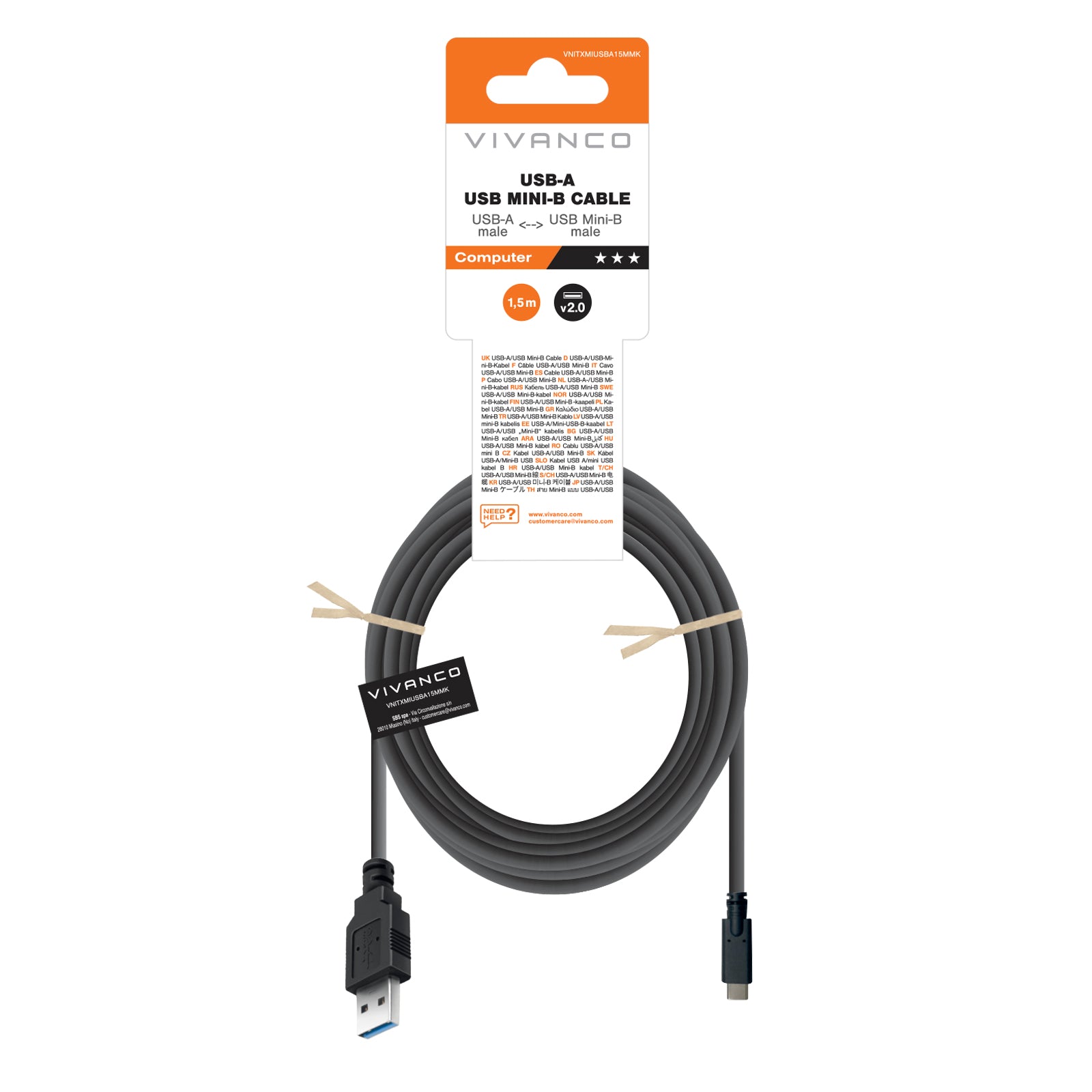 Cavo USB-A/Micro USB, 1,5m