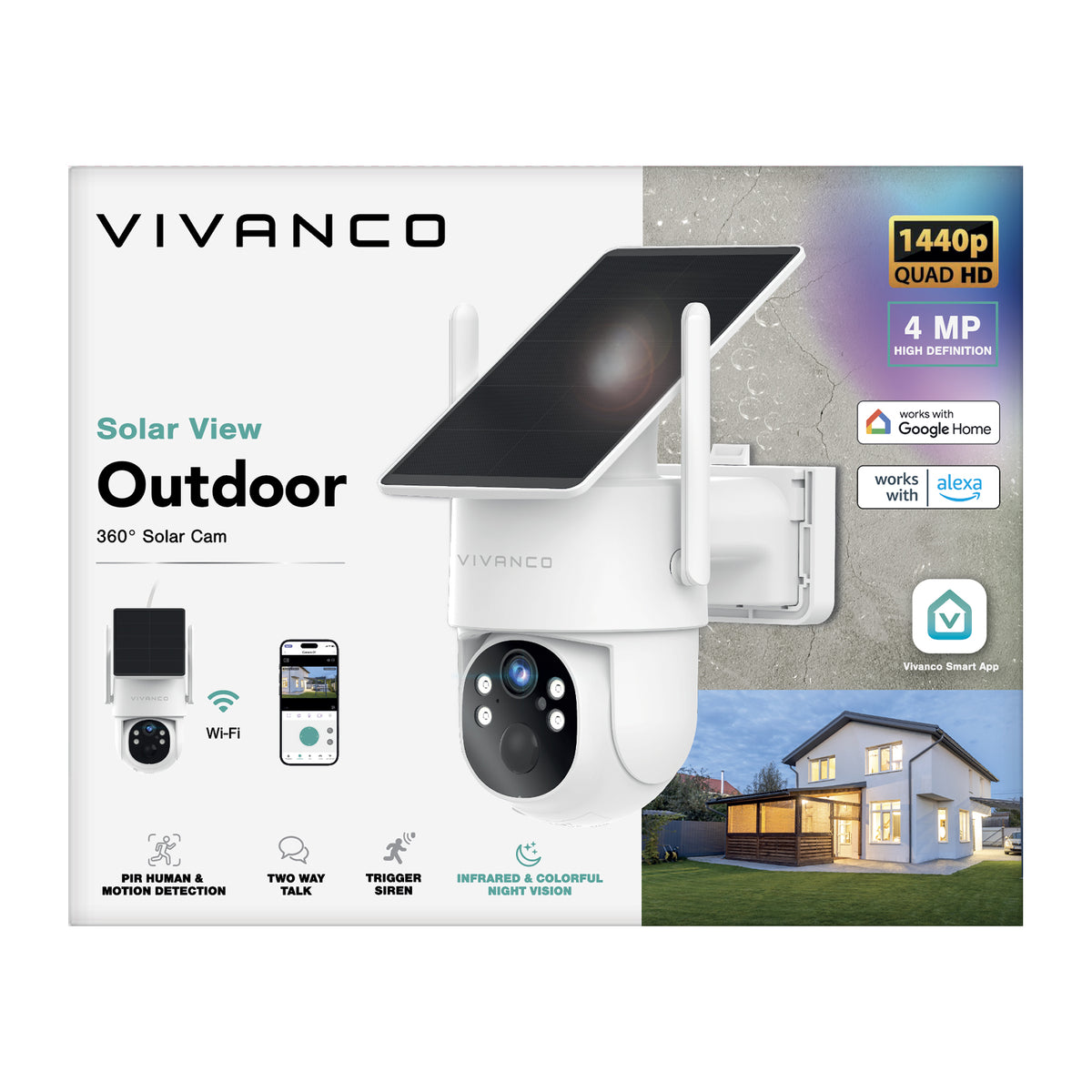 Videocamera outdoor motorizzata con pannello solare fisso