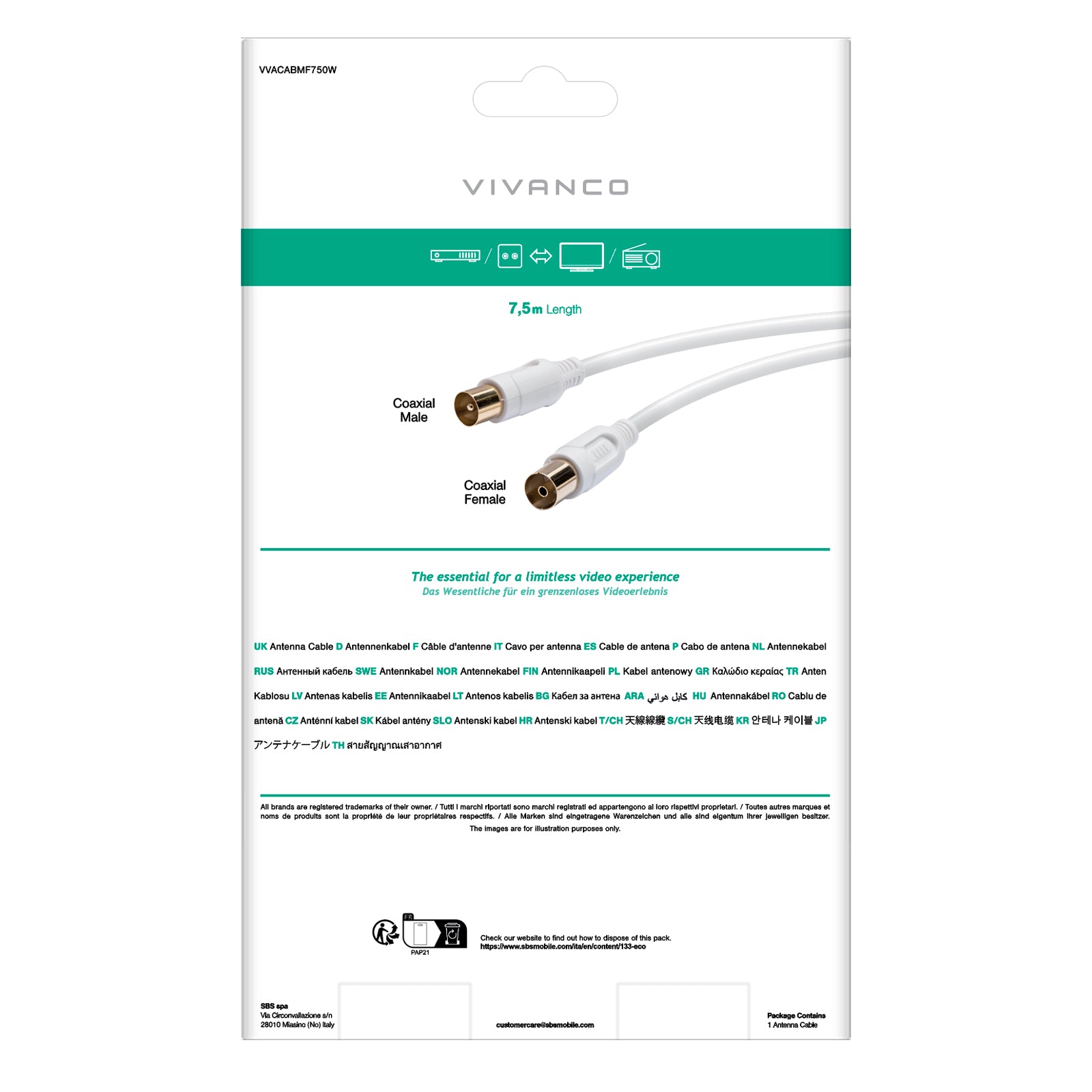 Satellite antenna cable
