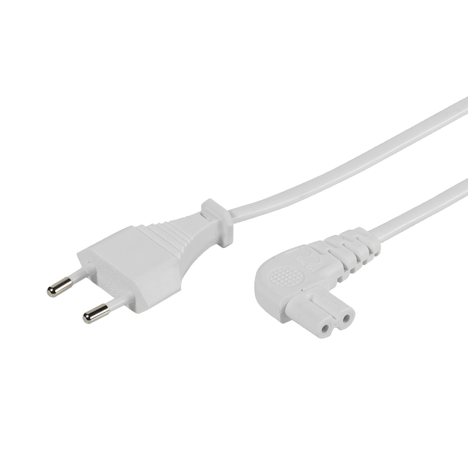 Power cord with 90° angled plug, 3 m