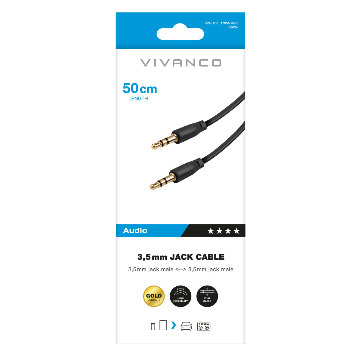 3,5-mm-Audiokabel, Stecker auf Stecker
