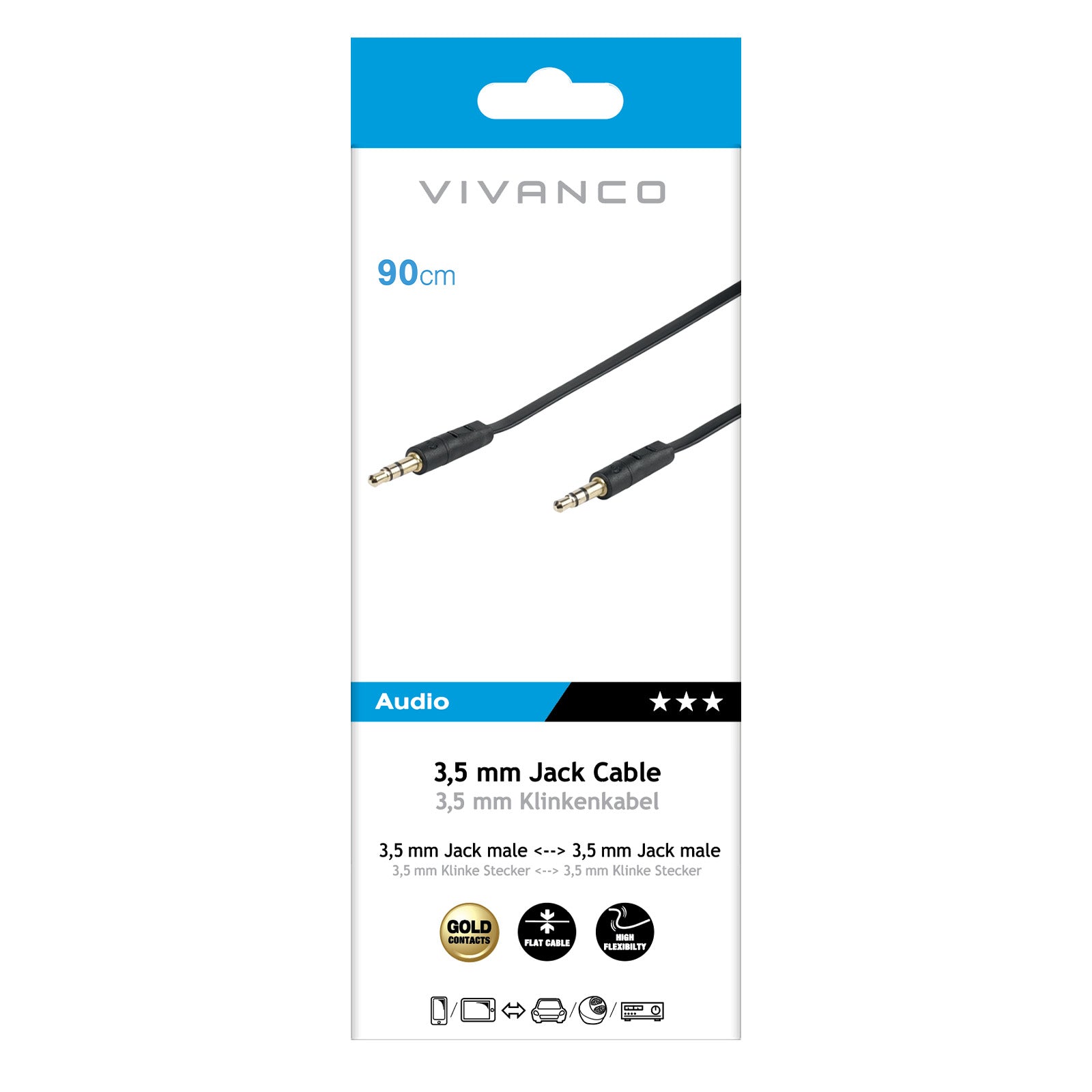 Cavo audio Jack 3,5 mm maschio - maschio