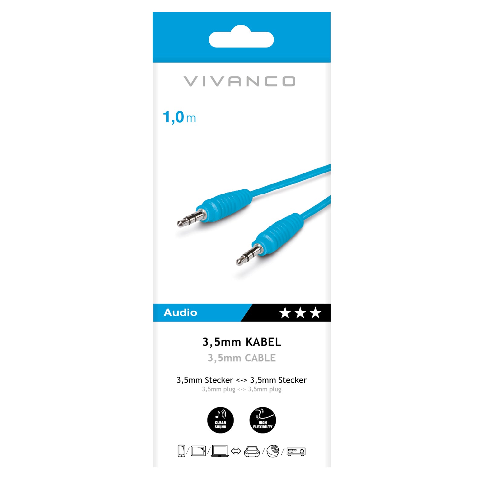 3,5-mm-Audiokabel, Stecker auf Stecker