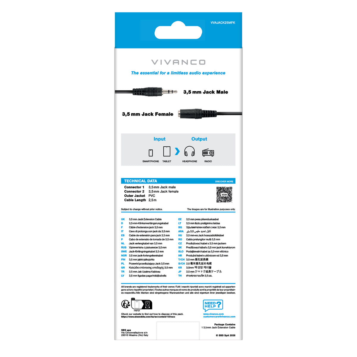 3,5-mm-Audiokabel (Stecker auf Buchse)