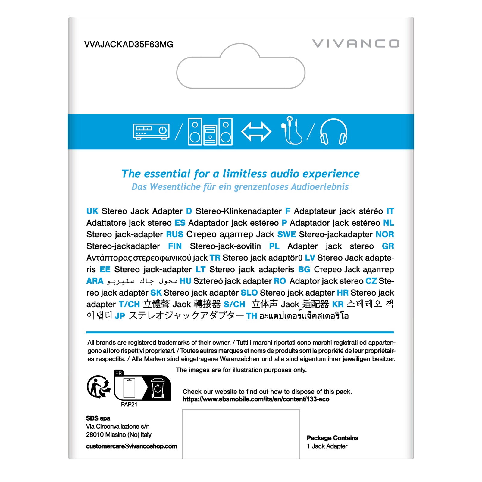 Jack adattatore da 3,5 mm a 6,3 mm