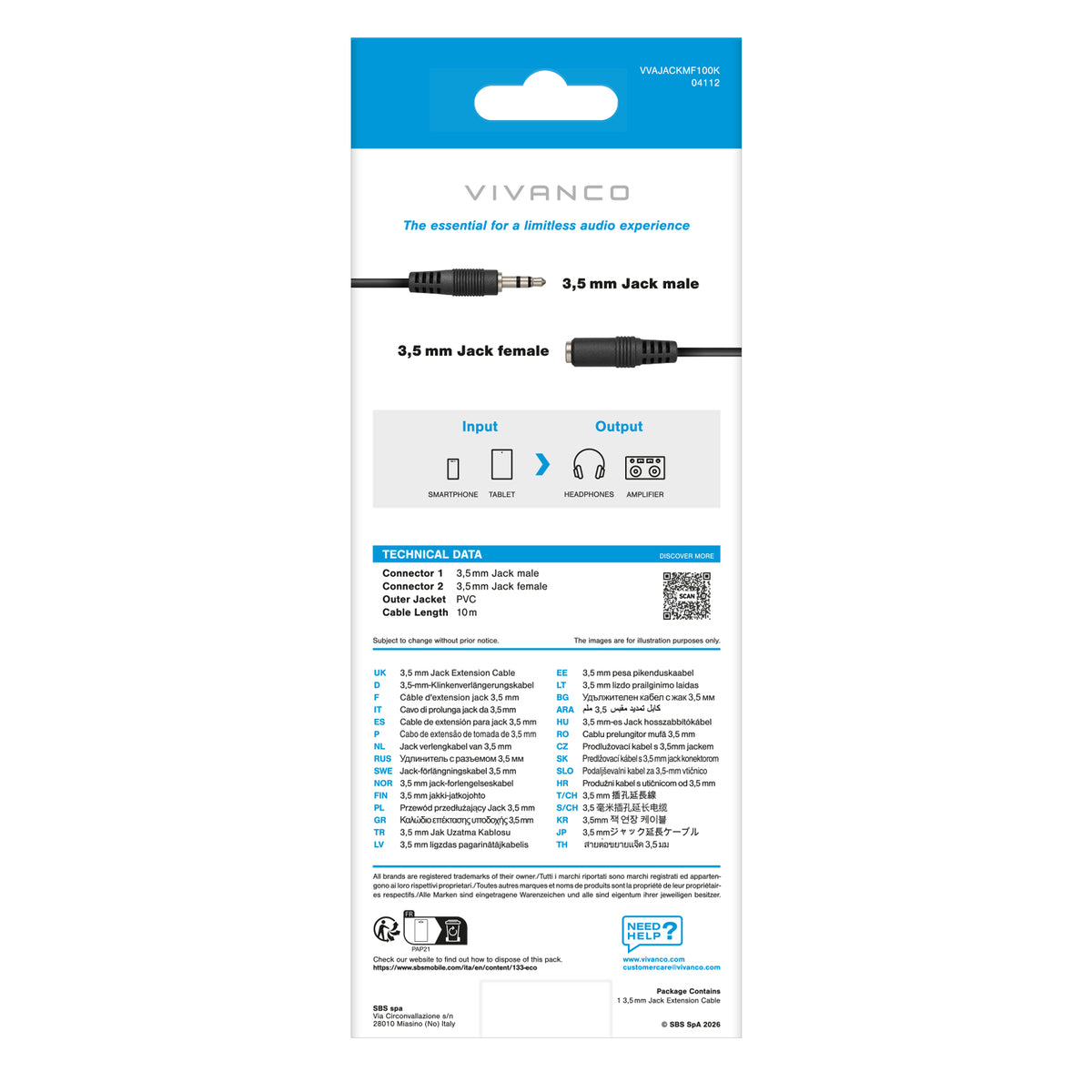 3.5mm Male to Female Jack Audio Cable