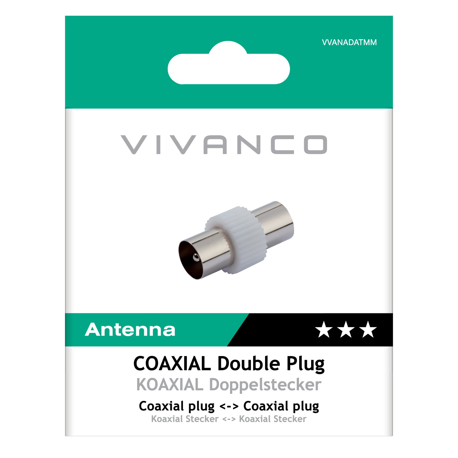 Adattatore antenna coassiale maschile - maschile