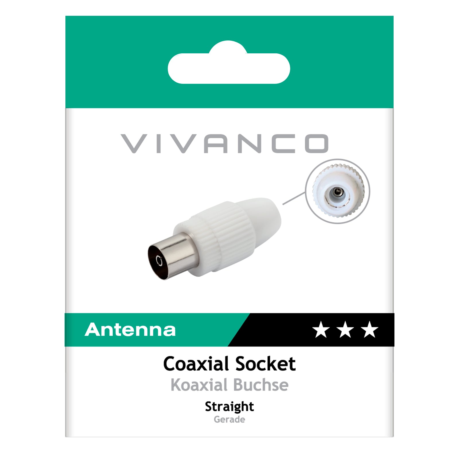 Prise coaxiale 75 Ohm compatible avec des câbles de différents diamètres