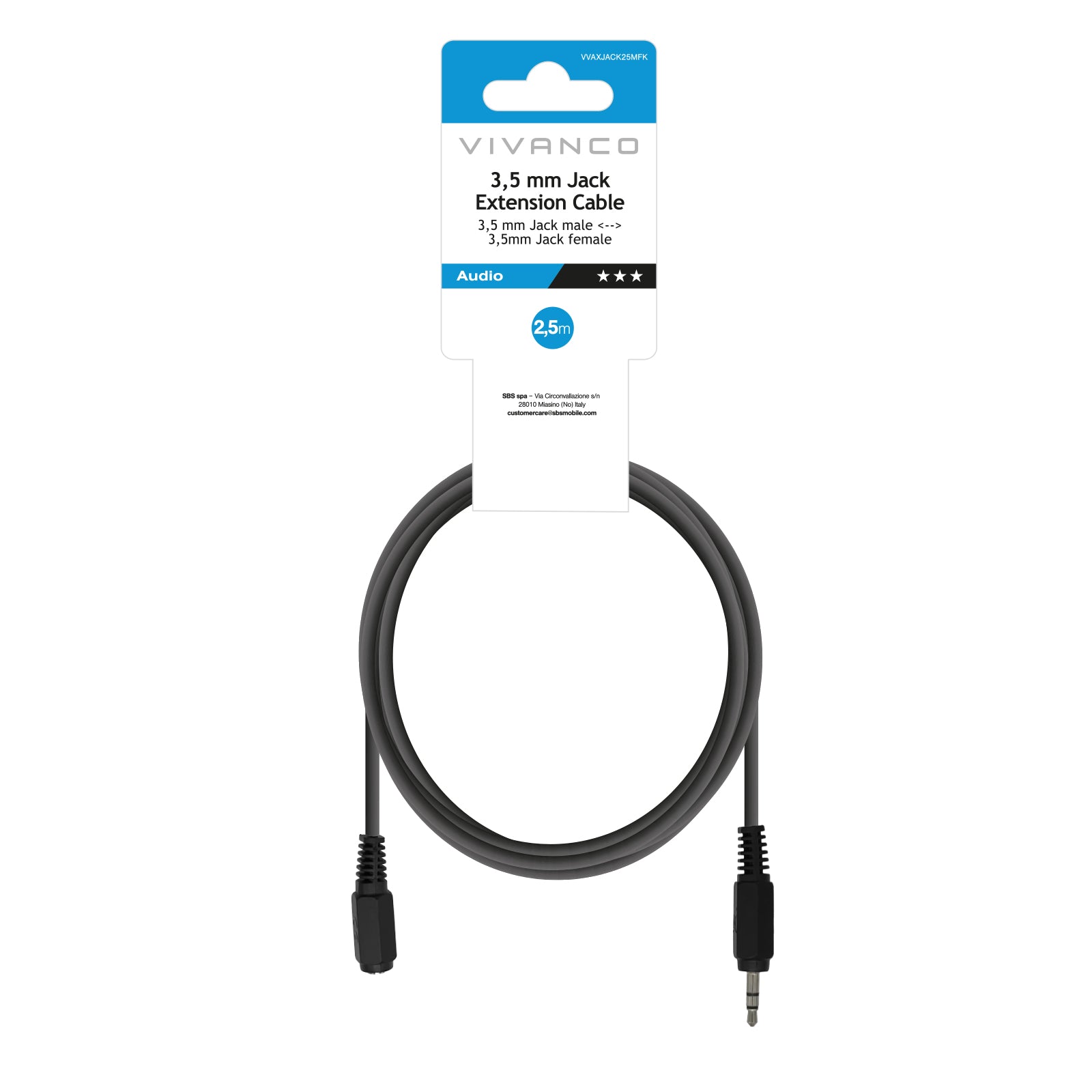 Cavo audio Jack 3,5 mm maschio - femmina