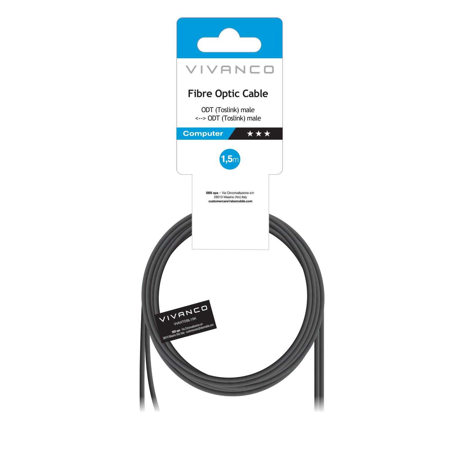 Cavo con connettori Toslink in fibra ottica