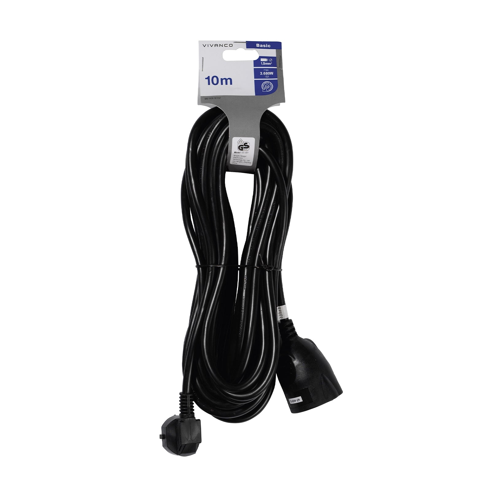 Rallonge Schuko, câble d'alimentation, 10 m
