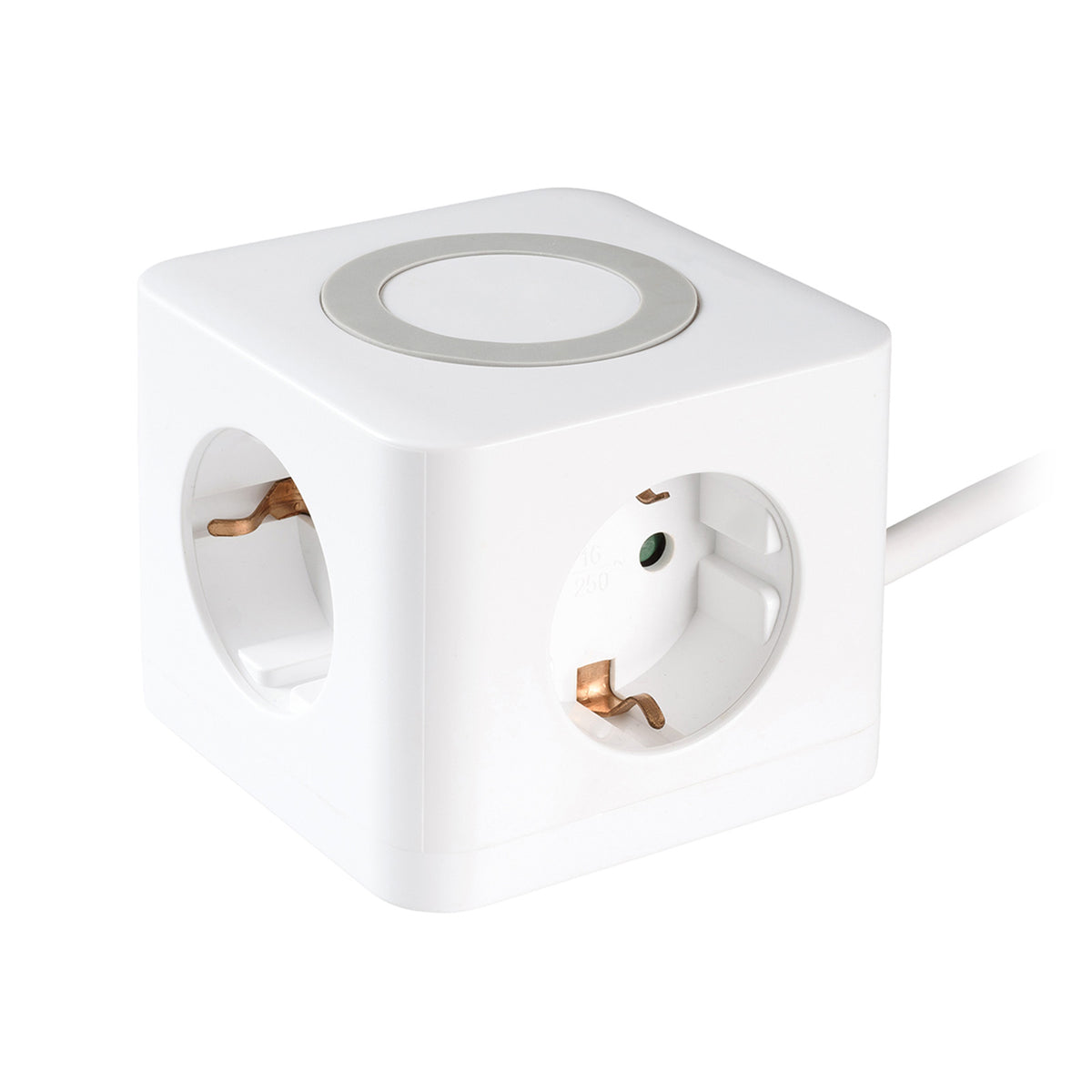 Würfel mit Schuko-Steckdosen, 2x USB-A und 1x USB-C