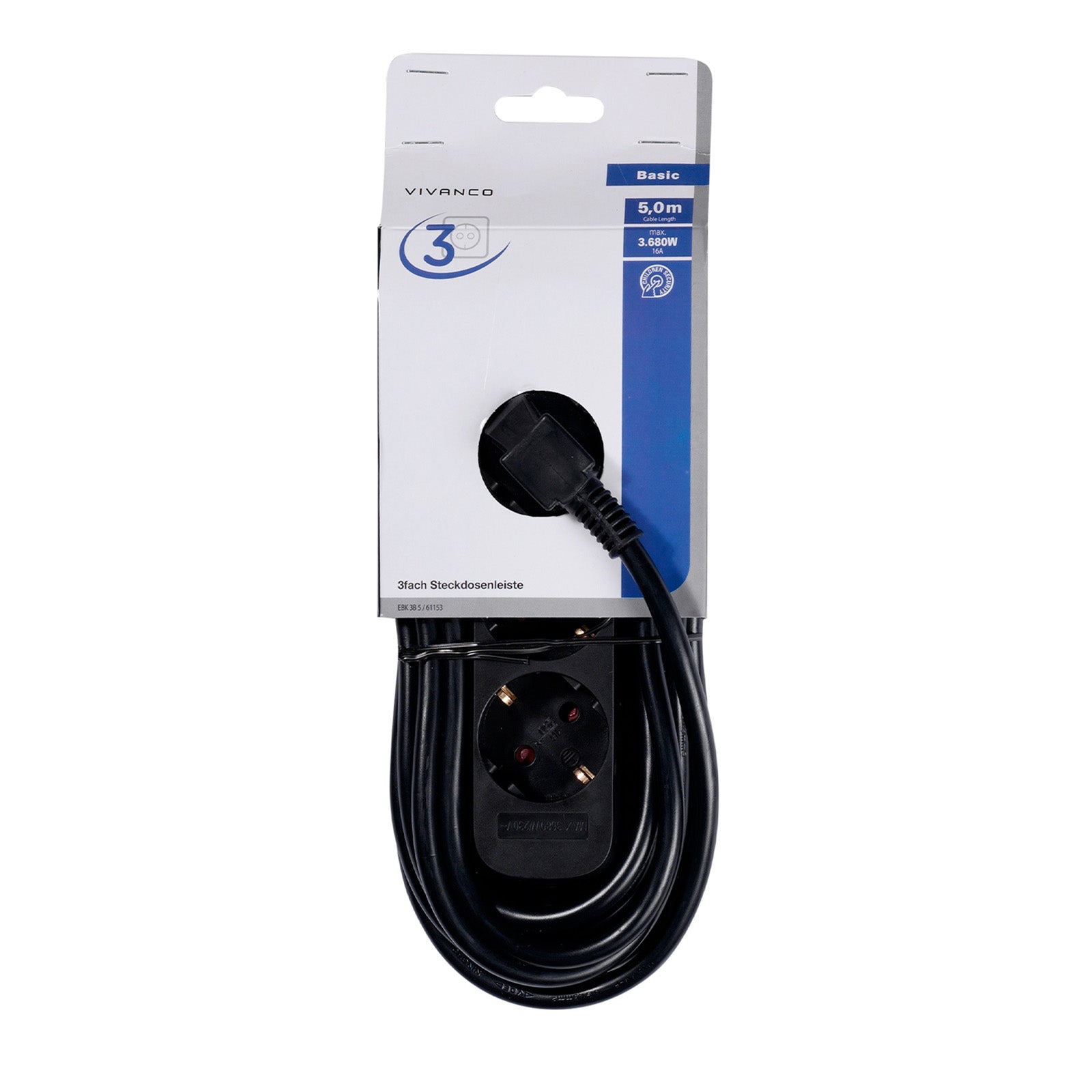 Power strip with 3 Schuko ports