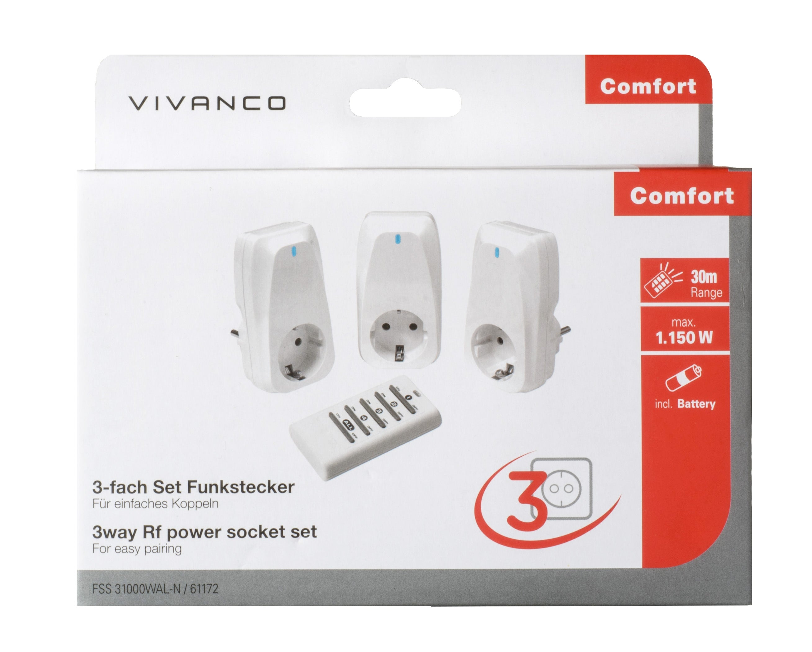 Lot de 3 prises radiocommandées
