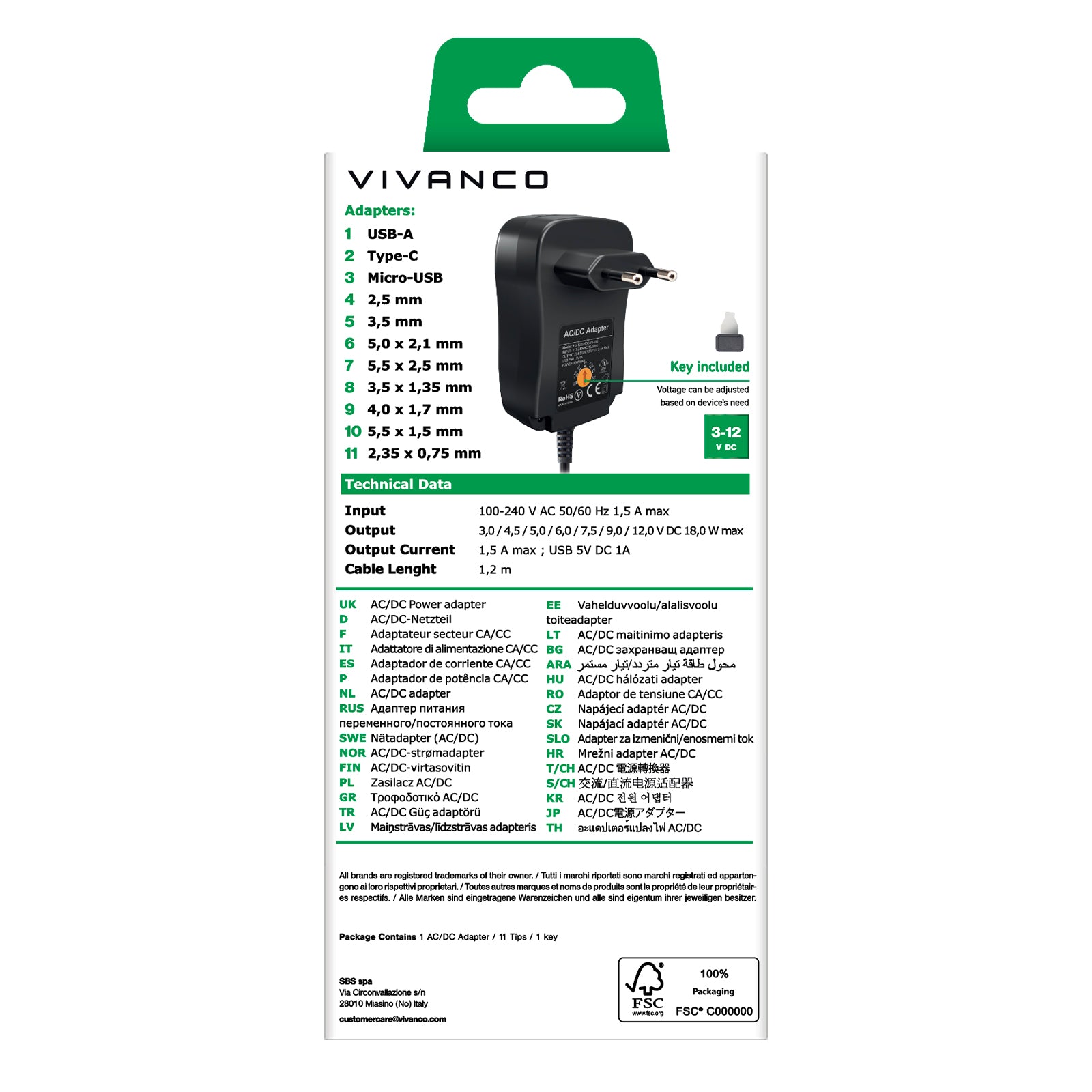 Bloc d'alimentation universel, prise UE AC/DC 3-12 V, 11 en 1