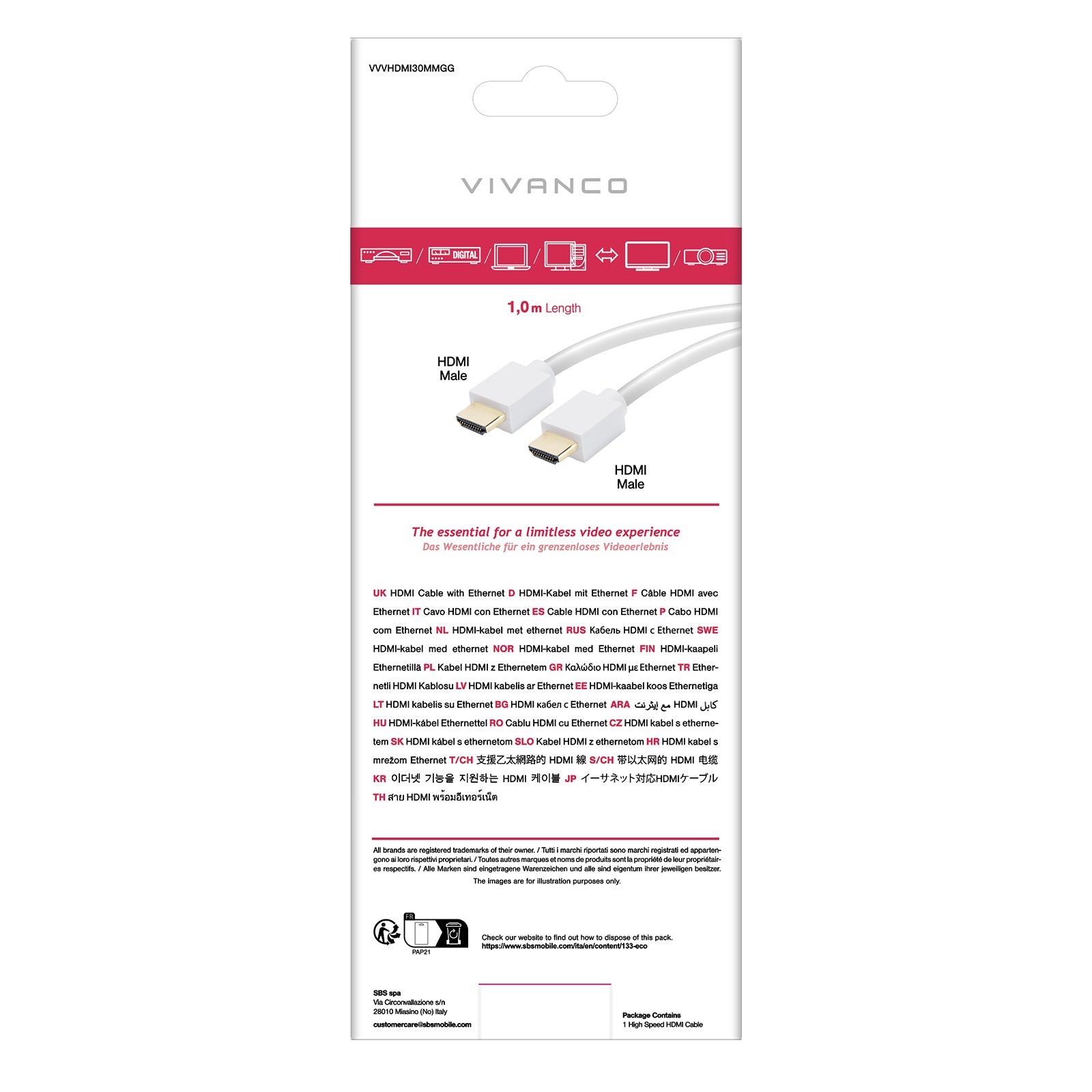 Cavo HDMI ad alta velocità con Ethernet