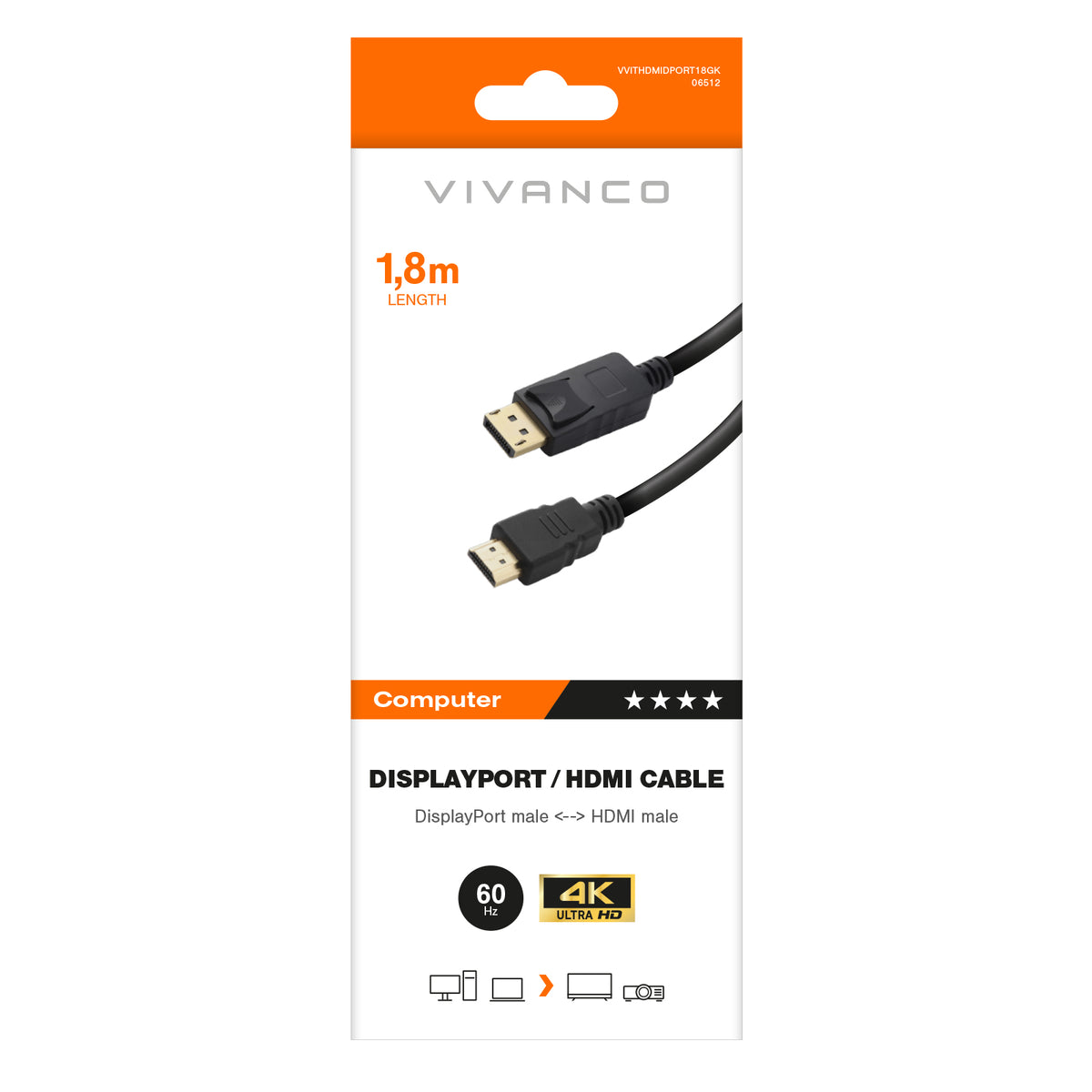 Cavo con 2 DisplayPort/HDMI maschio-maschio