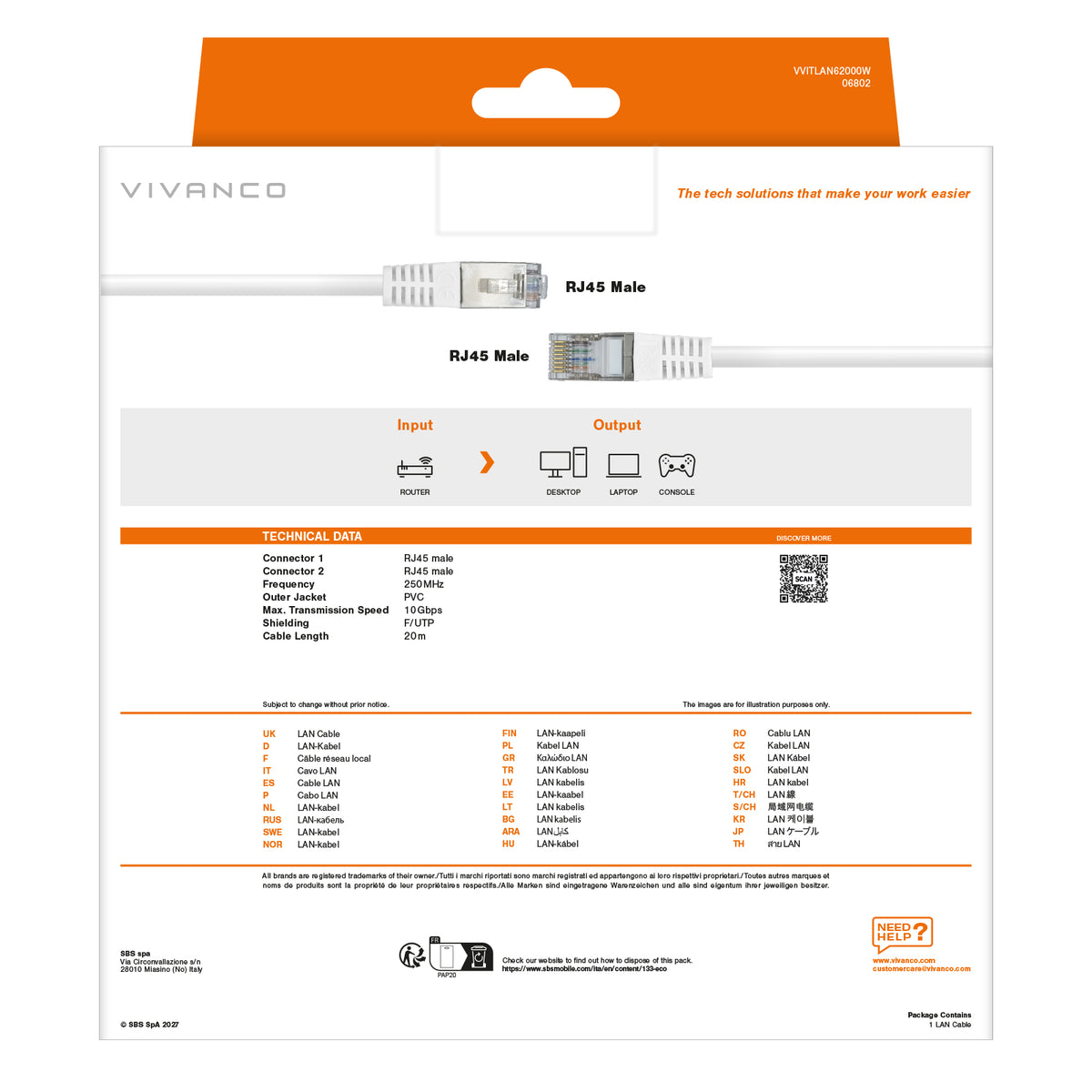 Câble réseau Cat 6