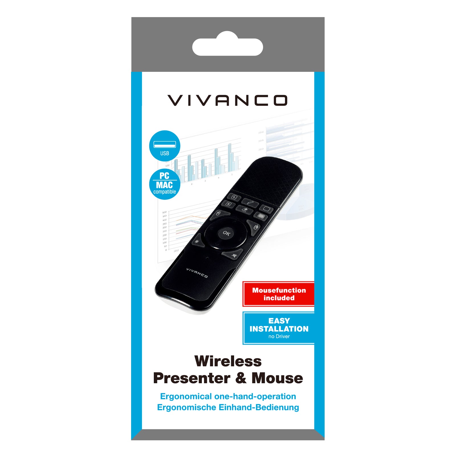 Wireless presentation remote control with mouse function