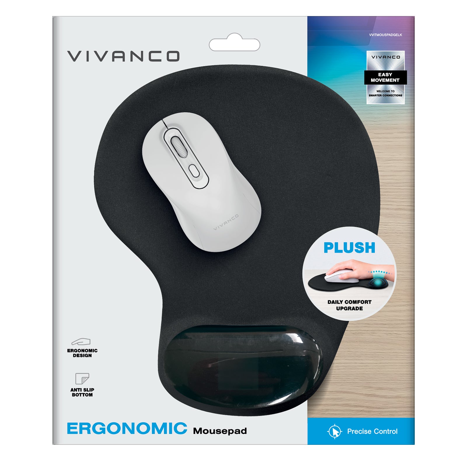 Tappetino per mouse con poggiapolso in gel