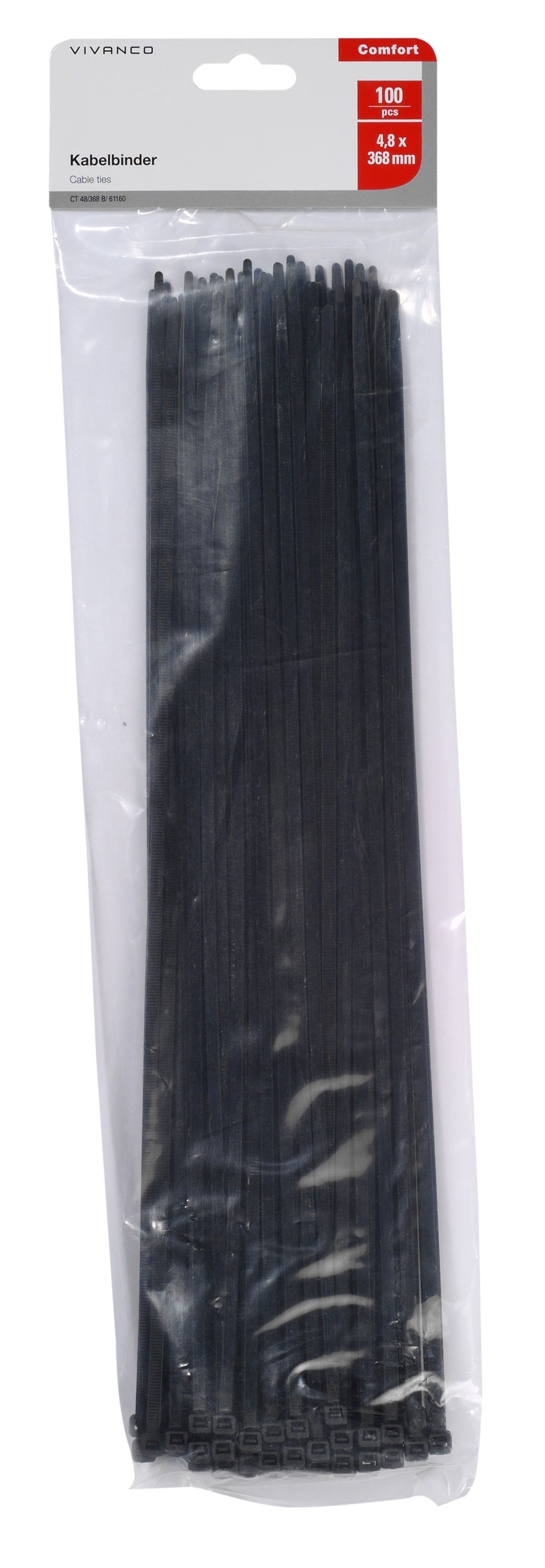 Colliers de serrage 4,8 / 368 mm, 100 pièces.