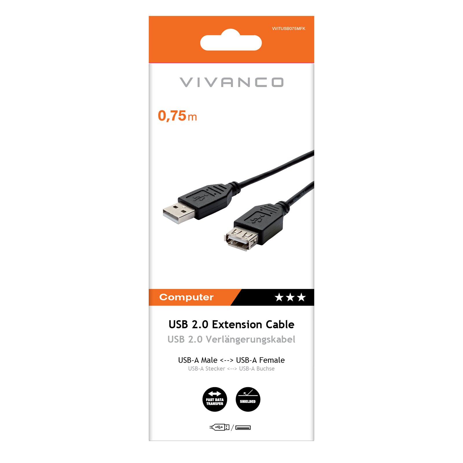 Prolunga USB 2.0 Tipo A maschio - femmina