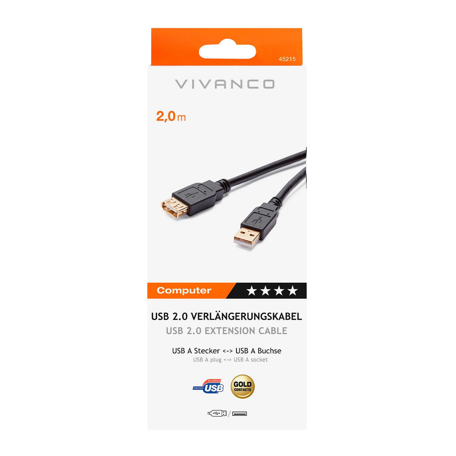 Prolunga USB 2.0 Tipo A maschio - femmina
