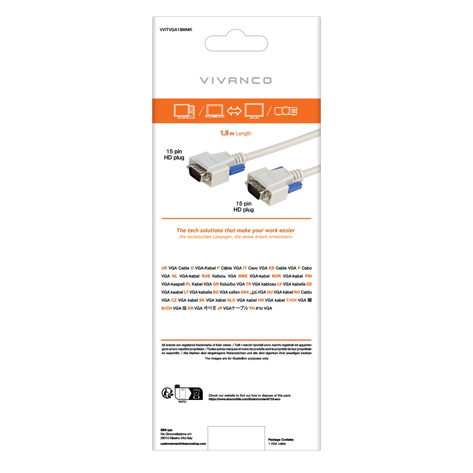 Cavo monitor VGA
