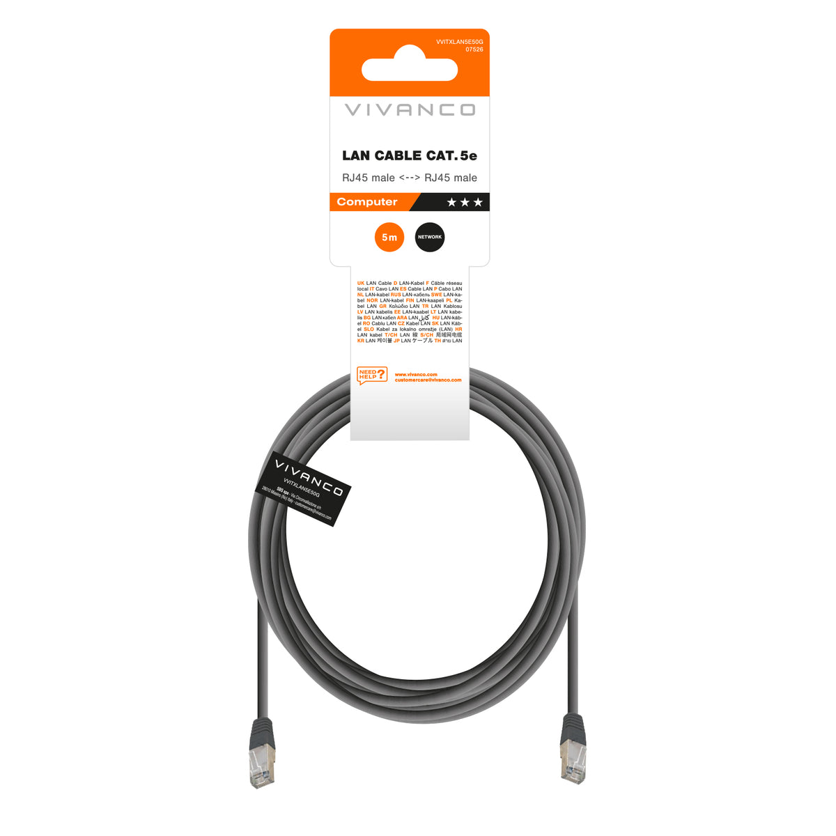 Cable de red CAT5e, 5 m