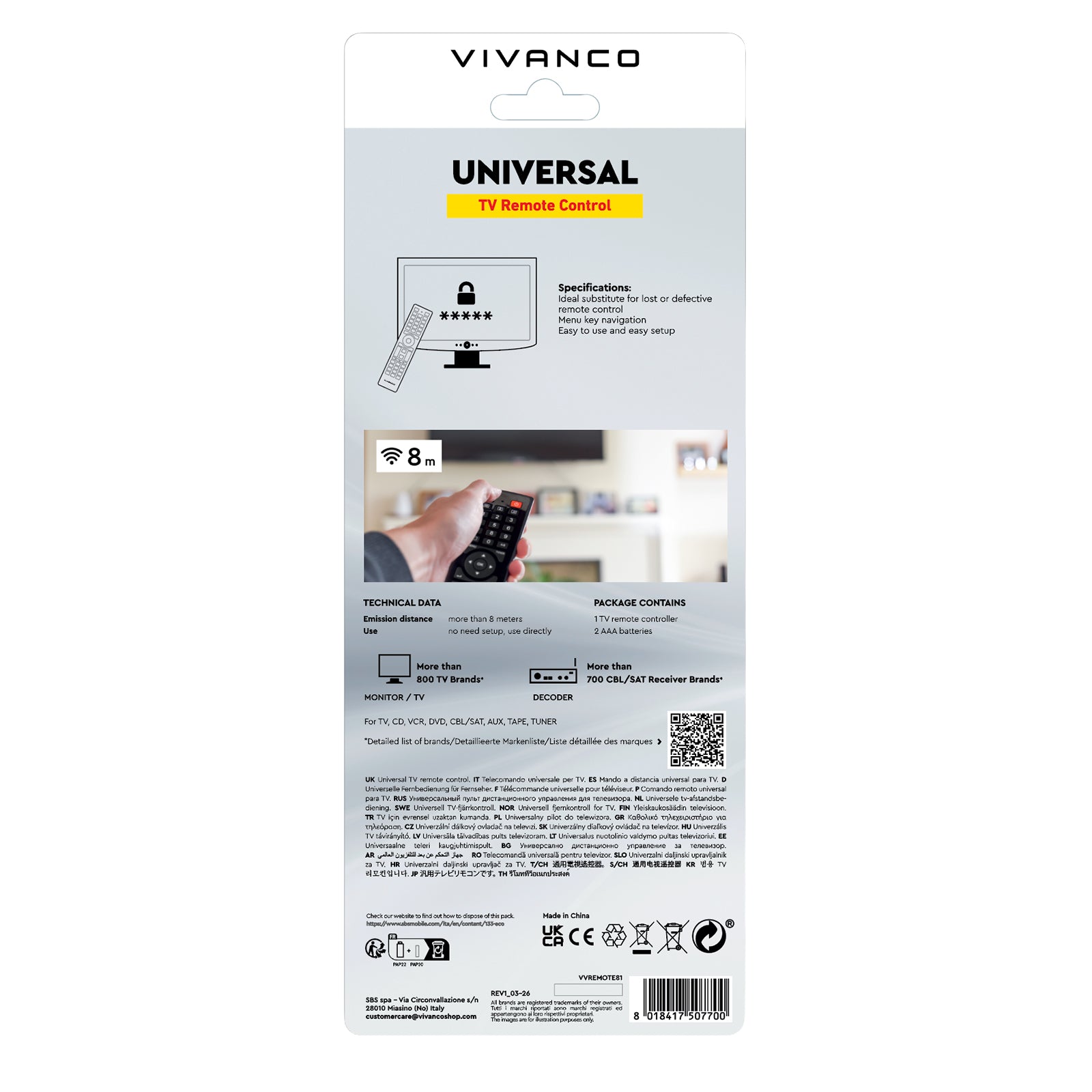 8-in-1 Universal Remote Control