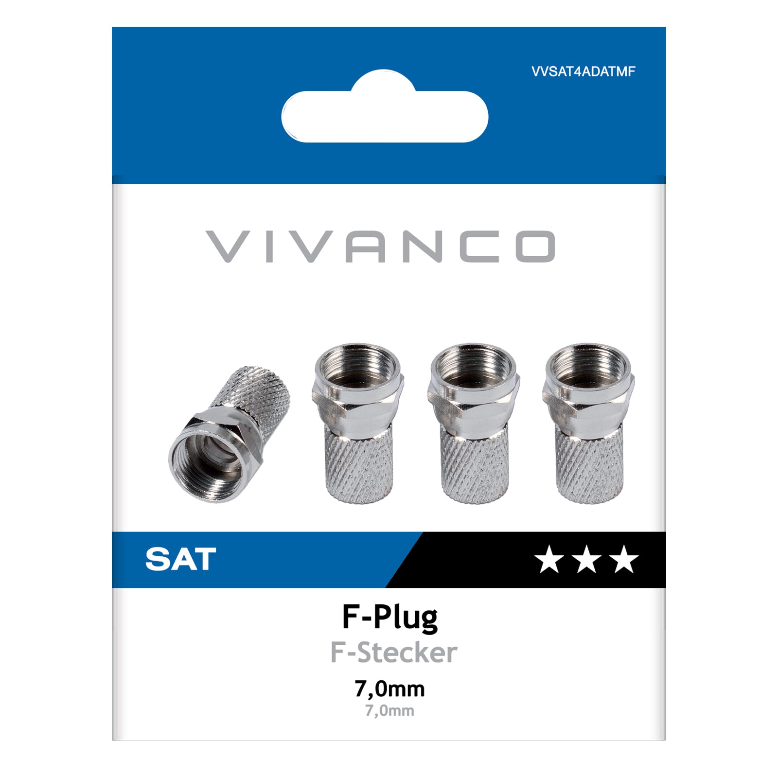 4 Koaxialadapter Typ F Stecker-Buchse