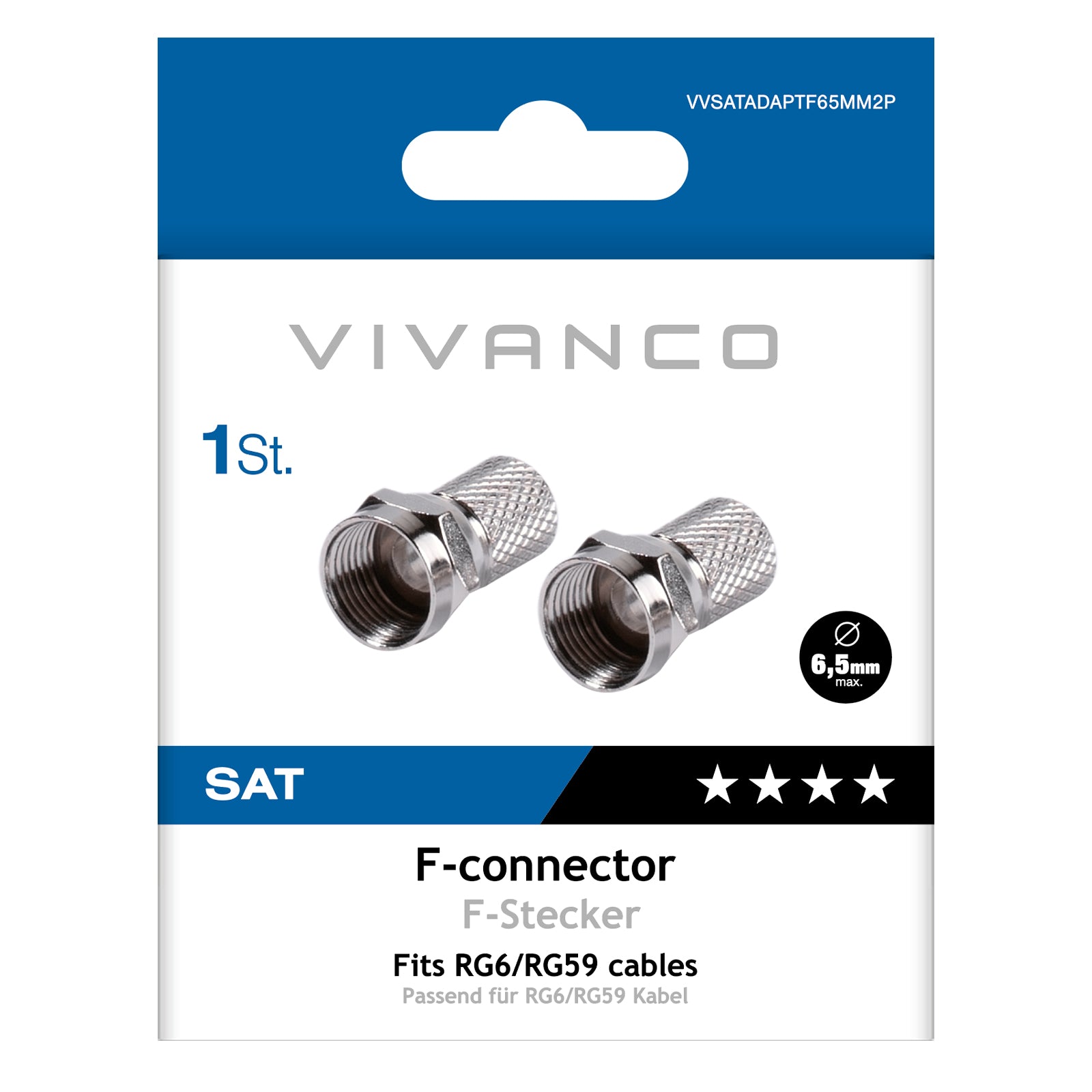 6,5 mm F-Stecker für Koaxialkabel
