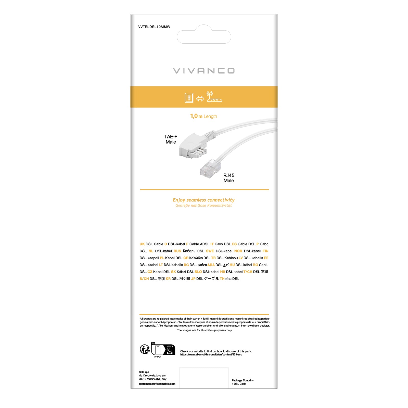 ADSL connection cable