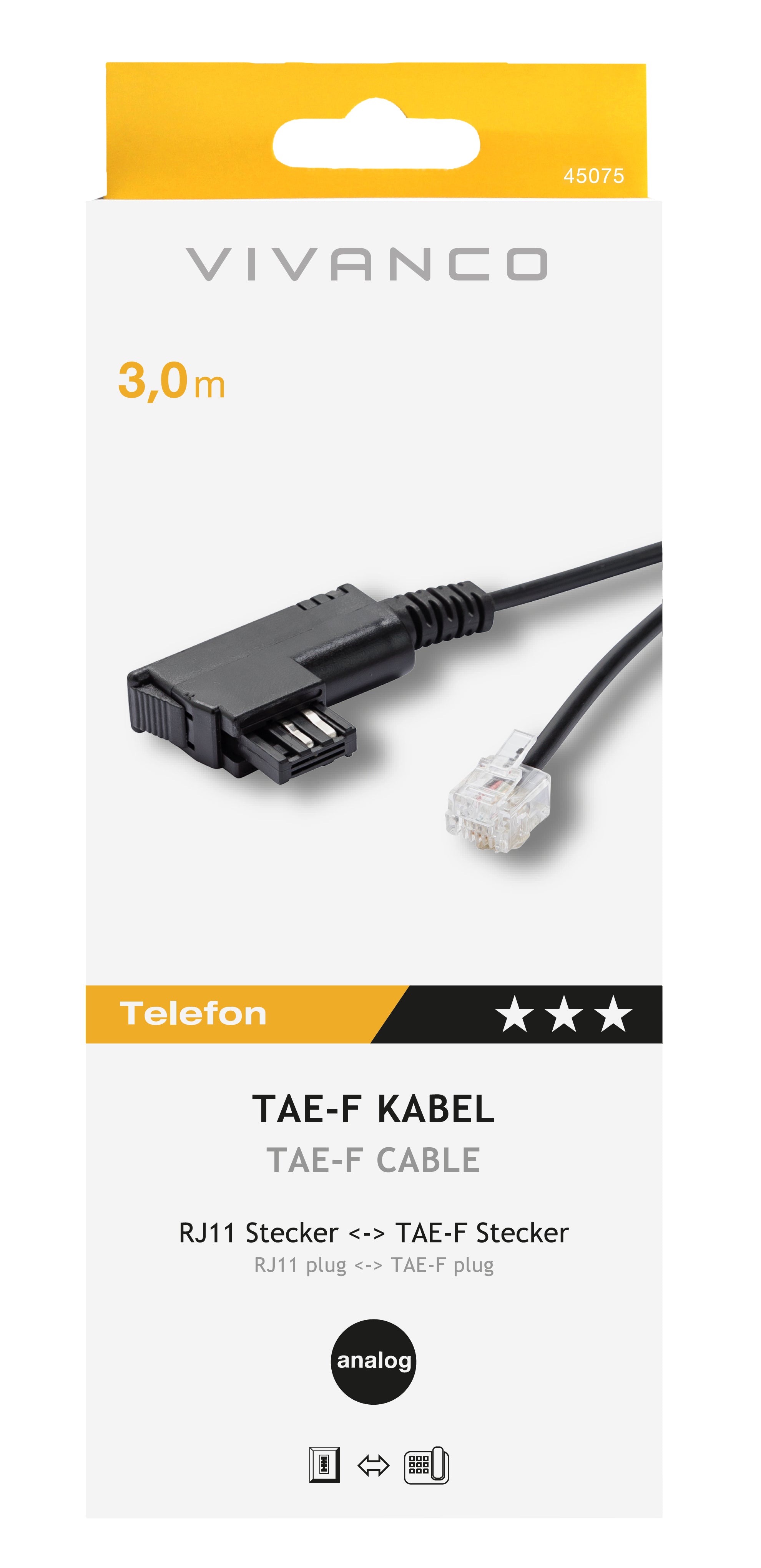 Telephone connection cable