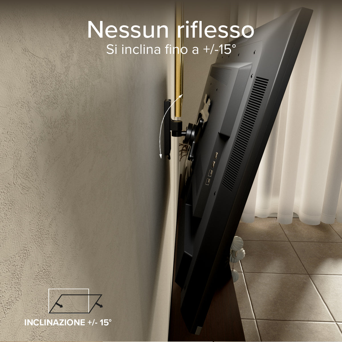 Support mural TV, TITAN, TILT, 43", 25kg, VESA 200x200