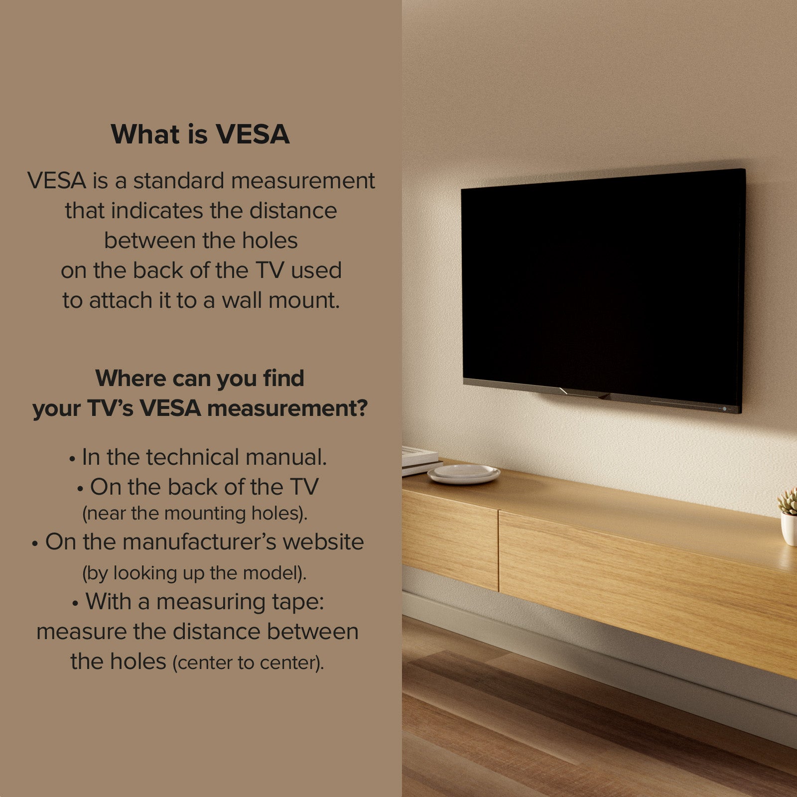 TITAN Supporto TV da parete, FIXED, 65", 45kg, VESA 400x400