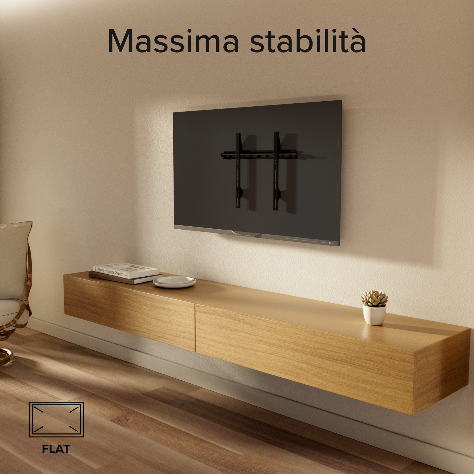 TITAN Supporto TV da parete, FIXED, 65", 45kg, VESA 400x400