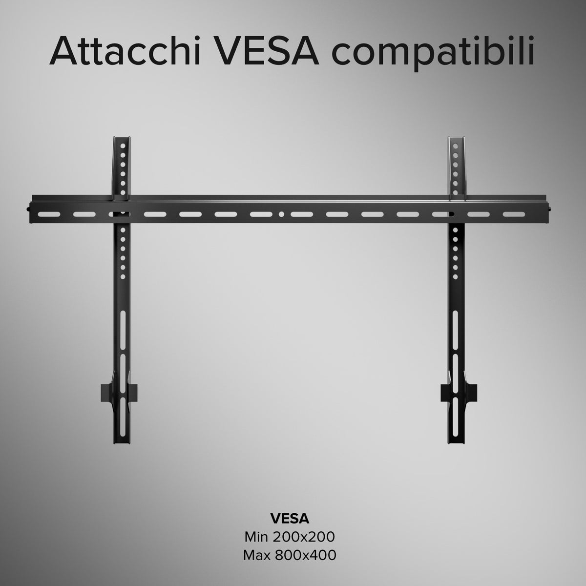 TITAN Supporto TV da parete, FIXED, 85", 75kg, VESA 800x400