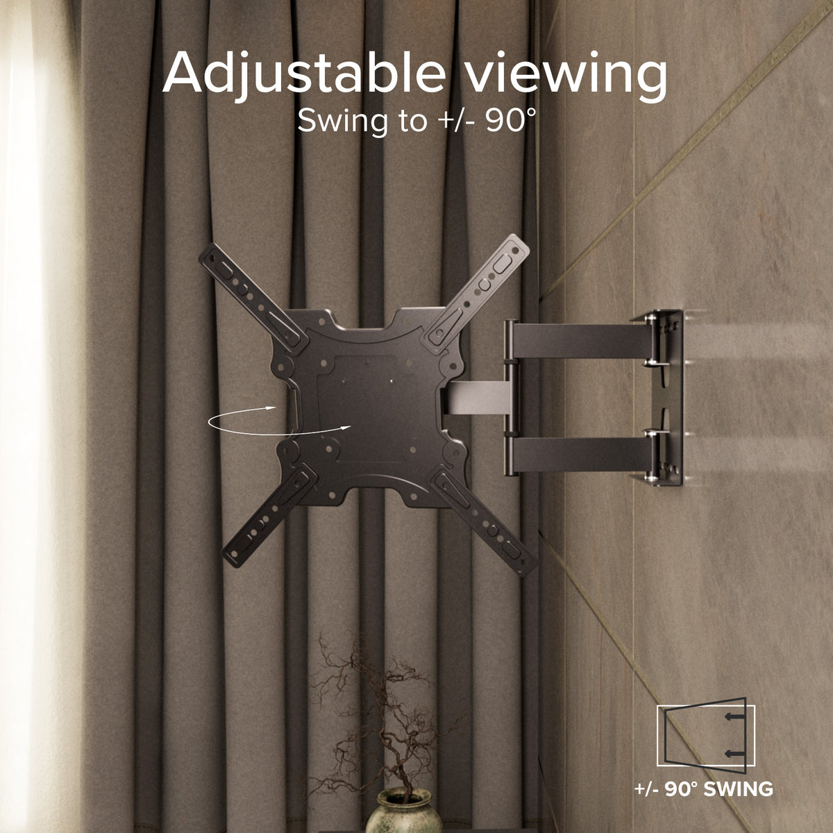 Supporto TV da parete, MOTION, 75", 45kg, VESA 400x400