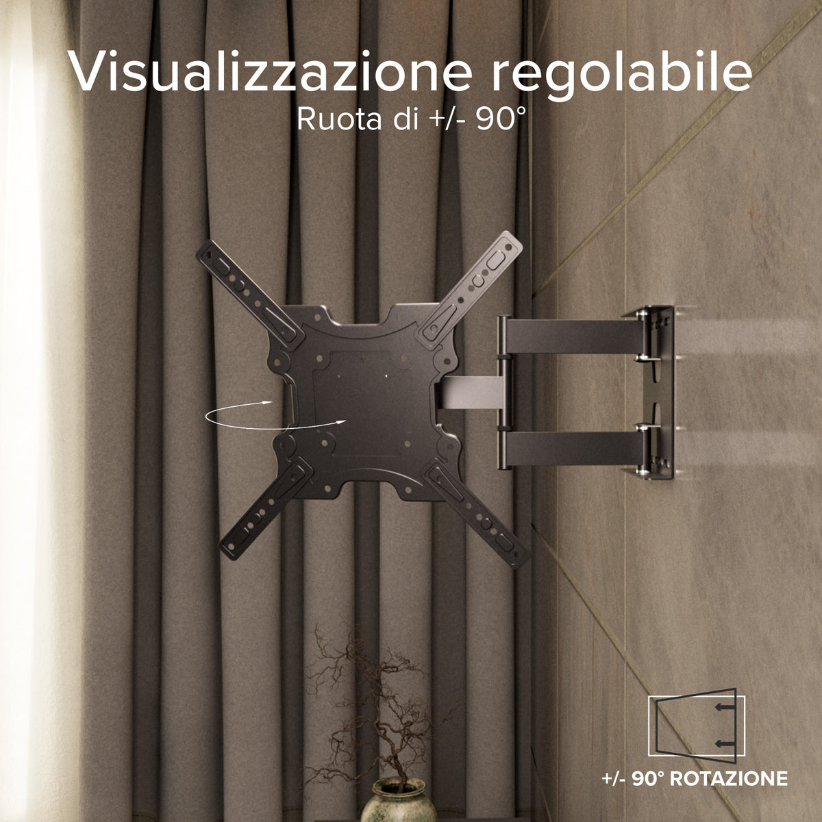 Supporto TV da parete, MOTION, 75", 45kg, VESA 400x400