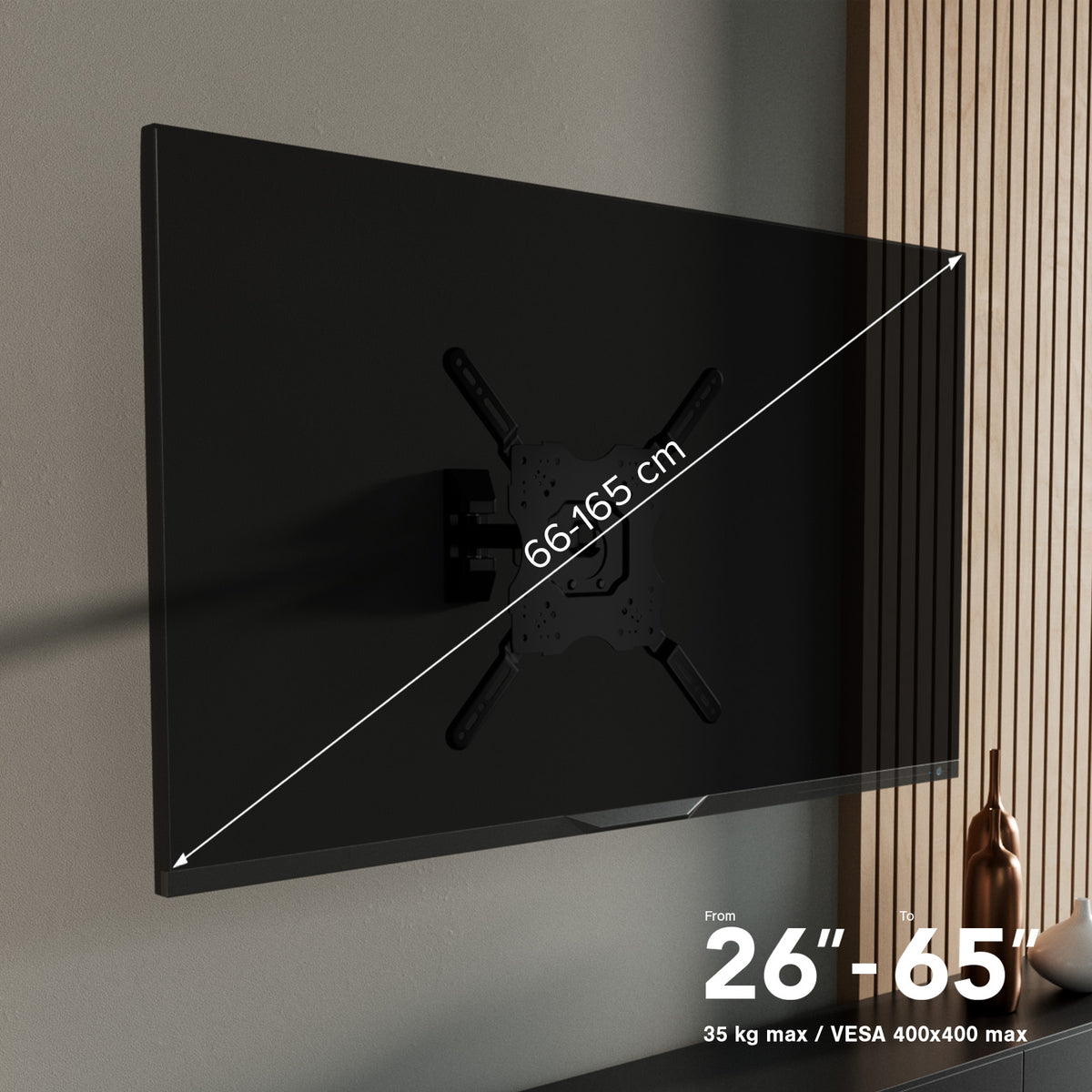 Support mural TV, MOTION, 65", 35kg, VESA 400x400