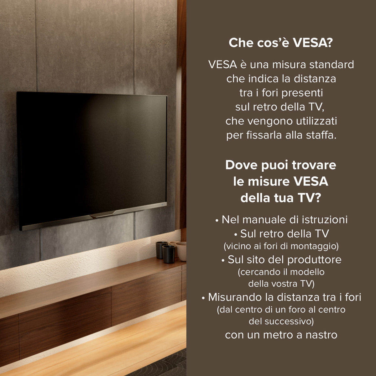 Support mural TV, FIXED, 55", 45kg, VESA 400x400